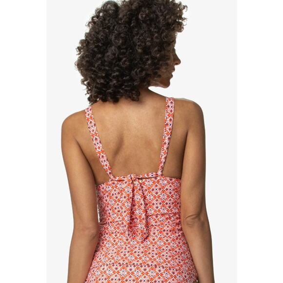 Helen Jon SZ M Convertible Tankini Top Heritage Tile Coral Top Only $160 - Picture 3 of 8